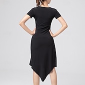 economico Abiti da Pratica-Balli latino-americani Abito Traforato Colore Puro A fantasia Per donna Prestazioni Addestramento Manica corta Alto Poliestere