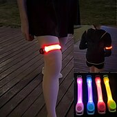 お買い得  キャンプ用ライトとランタン-夜間ランニングライトアームバンド1個 - ランニング、ウォーキング、ジョギング、サイクリング用の点滅モードを備えた視認性の高い反射LED安全バンド - 電池付き、ランダムカラー、調節可能、多用途