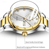 cheap Mechanical Watches-New Brand Olevs European Men&#039;S Business Mechanical Watch Inlaid With Diamond Luminous Calendar Month Display Automatic Mechanical Watch Waterproof Sports Simple Leisure Watch