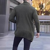 economico Maglioni Cardigan da uomo-Per uomo Cardigan Maglione Maglione lavorato a maglia Cavi Maglia Standard Tinta unica Apertura anteriore Di tendenza Classico Da tutti i giorni Appuntamento Abbigliamento Autunno inverno Nero Bianco