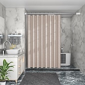 お買い得  シャワーカーテン-リネンテクスチャシャワーカーテン 12個のプラスチックフック付き 180cm*180cm(70&quot;*70&quot;) ヘビーデューティ生地のシャワーカーテンセット ラグジュアリー防水ポリエステル布シャワーカーテン バスルーム用