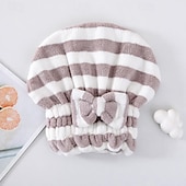 levne Koupelnové pomůcky-super savý zábal ručníkem na mokré vlasy - rychleschnoucí, proti krepatění, měkký korálový samet, snižuje poškození fénem, vhodný pro všechny typy vlasů, víceúčelové použití