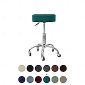 cheap Chair Cover-Water Resistant Plaid Universal Round Stool Cover - Bar Round Swivel Chair Cover - Barstool Seat Cover - Durable and Stretchable - Perfect for Protecting and Refreshing Bar Stools