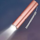 お買い得  懐中電灯-ポータブルミニ LED 懐中電灯、LED トーチ充電式 3 つの照明モード防水格納式強力ライトトーチ屋外ズームトーチ
