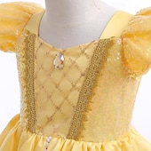 levne Dívčí kostýmy-Kráska a zvíře Princeznovské Pohádkové Kráska Šaty Kostým Květinové šaty cosplay Filmové kostýmy for Dívčí Děti Karneval Výkon Párty