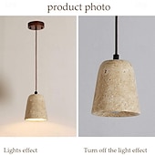 cheap Island Lights-LED Pendant Light Warm White  1-Light Nordic Vintage Stone Hanging Light Restaurant Bar Chandelier Single Head Hanging Lamp for Corridor Aisle Lighting Fixtures 85-265V