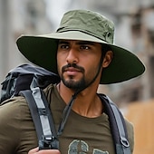 baratos Toucas para o exterior-Unisexo Chapéu de Sol Chapéu Balde Chapéu boonie Prova-de-Água Proteção UV para Pesca Praia Campismo / Escursão / Espeleologismo Côr Sólida Poliéster Verão Primavera