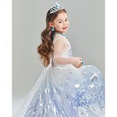 levne Dívčí kostýmy-Ledové království Pohádka Princeznovské Elsa Květinové šaty Téma Party Kostým Tylové šaty Sladká Lolita Filmové kostýmy for Dívčí Děti Karneval Večírek