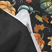 cheap Halloween Bedroom-Halloween Colorful Pumpkin Duvet Cover Set - Vibrant and Festive Pumpkin Design - Includes Duvet Cover and Pillowcases - Soft and Comfortable Fabric