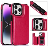 economico Cover per iPhone-telefono Custodia Per iPhone16 iPhone 15 Pro Max Plus iPhone 14 13 12 11 Pro Max Plus Mini SE Per retro Con supporto A calamita Slot per schede Retrò TPU pelle sintetica