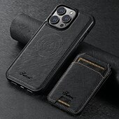お買い得  iPhone用ケース-電話 ケース 用途 iPhone 16 iPhone 15 プロマックスプラス iPhone 14 13 12 Pro Max Plus バックカバー スタンド付き 磁石バックル ワイヤレス充電をサポート レトロ風 TPU PUレザー