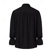 billige Topper-Punk og gotisk Kostymer i middelalderstil Renessanse Bluse / Skjorte Pirat Knekt Helfarge Kostyme Herre Pirat fantasi Royal Maskerade Ytelse Fest Maskerade Voksne Trøye