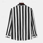 voordelige heren overhemd met knopen-Voor heren Overhemd Zomer overhemd Normaal shirt Strand hemd Overhemd met knopen Gestreepte shirts Zwart Geel Lichtgroen Blozend Roze Koningsblauw Lange mouw Gestreept Revers Vakantie Hawaii