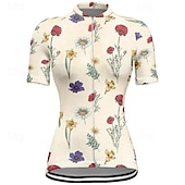 tanie Damskie koszulki-Damskie Koszulka rowerowa Krótki rękaw Rower Tee Tshirt Top z 3 tylnymi kieszeniami Kolarstwo górskie Kolarstwie szosowym Szybkie wysychanie Suwak przedni Odprowadzające wilgoć Khaki Kawowy Sport