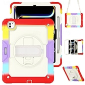 cheap iPad case-Tablet Case Cover For Apple iPad Air 11&quot;(2024) iPad Air 13&quot;(2024) iPad Pro 11&quot;(2024) iPad Pro 13&quot;(2024) Portable Handle Pencil Holder Camouflage Armor PC Silicone
