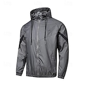 economico Softshell, pile e giacche da escursionismo-Per uomo Giacca softshell Giacca da escursionismo All&#039;aperto Blocco di colori Antivento Resistente all&#039;Acqua Felpa con Cappuccio Giacca a vento Campeggio / Escursionismo / Speleologia Viaggio Nero