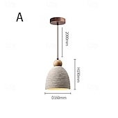 abordables Éclairages pour îlot-Lampe suspendue LED en bois de ciment, source de lumière 3 couleurs, 16/20/50/70 cm, 1/2/3 lumières, luminaire suspendu en béton industriel moderne et élégant, style wabi-sabi japonais, dôme en ciment
