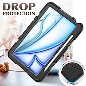 billige iPad-etui-Tablett Etuier Covere Til Apple iPad Air 11&quot; (2024) iPad Pro 11&quot; (2024) Bærbar Blyantholder Armour Defender Rugged Protective Rustning PC Silikon