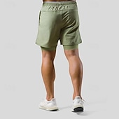 abordables Pantalones cortos de correr-Hombre Pantalones Cortos Running Shorts de gimnasio Pantalones de chándal Correa Bolsillo 2 en 1 con forro de compresión Bermudas Interior Exterior Deporte Verano Secado rápido Ligero Suave Maratón