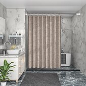 お買い得  シャワーカーテン-リネンテクスチャシャワーカーテン 12個のプラスチックフック付き 180cm*180cm(70&quot;*70&quot;) ヘビーデューティ生地のシャワーカーテンセット ラグジュアリー防水ポリエステル布シャワーカーテン バスルーム用