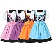 cheap Kids-Halloween Oktoberfest Dress Dirndl Trachtenkleider Oktoberfest / Beer Bavarian Wiesn Wiesn Girls' Traditional Style Cloth