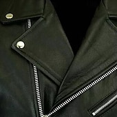 preiswerte Lederjacken-Herren Kunstlederjacke übergangsjacke Mantel Bikerjacke Täglich Outdoorbekleidung Winddicht Tasche Frühling &amp; Herbst Einfach Punk Lässig Revers Regulär Schwarz Wein Blau Braun Jacken
