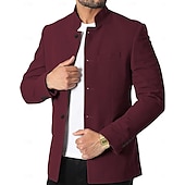 preiswerte Lässige Jacken-Unisex Leichte Jacke Freizeitjacke Chore-Jacke Casual Langlebig Tasche Frühling &amp; Herbst Solide / einfarbig Athleisure Stehkragen Standard Schwarz Weiß Wein Dunkelblau Jacken