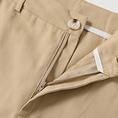baratos Chinos-Men's Trousers Chinos Casual Pants Patchwork Front Pocket Solid Color Comfort Full Length Business Daily Holiday Fashion Chic &amp; Modern White Khaki Stretchy