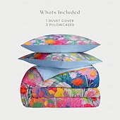 economico Set copripiumino-set copripiumino con motivo floreale dipinto a olio set consolatore morbido set di biancheria da letto in cotone di lusso in 3 pezzi decorazioni per la casa regalo di biancheria da letto crepuscolare