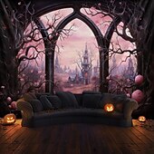 billiga Halloween dekoration-rosa halloween dekorationer fönsterhängande gobeläng väggkonst stor gobeläng väggmålning dekor fotografi bakgrund filt gardin hem sovrum vardagsrum dekoration