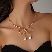 abordables Colliers-Collier Pendentif Imitation Perle Femme Elégant Mode Artistique Perles Mariage Irrégulier Colliers Tendance Pour Mariage Soirée Fête scolaire