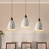 abordables Éclairages pour îlot-Lampe suspendue LED en bois de ciment, source de lumière 3 couleurs, 16/20/50/70 cm, 1/2/3 lumières, luminaire suspendu en béton industriel moderne et élégant, style wabi-sabi japonais, dôme en ciment