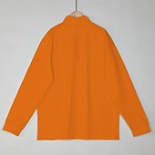 baratos Polo Clássico Masculino-Homens Camiseta Polo Moletom Esportes Roupa Diária Quarter Zip Manga Longa Moda Confortável Tecido Bolsos Zip Up Primavera &amp; Outono Normal Preto Branco Azul Marinha Laranja Camiseta Polo