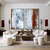 cheap Still Life Paintings-Handmade Abstract Painting Brown White Oil painting handmade Abstract Painting Painting On Canvas hand painted mordern abstract  Texture Painting for Living Room or Kitchen wall decoration