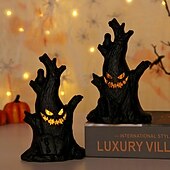voordelige Halloween Prop Verlichting-Halloween gejaagd huis licht decoratie licht spookstronk nachtlampje grimas led elektronisch kaarslicht halloween party thuis scène lay-out 1/3 stuks