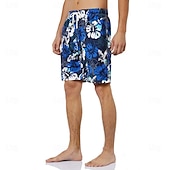 cheap Tropical Plants &amp; Flowers-Men&#039;s Graphic Flower / Floral Swimming Trunks Board Shorts Swim Shorts Mid Waist Streetwear Hawaiian Boho Casual Daily Holiday Drawstring with Mesh lining Elastic Waist Designer Clothing Apparel