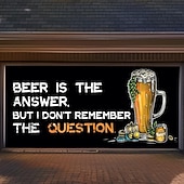 cheap Garage &amp; Door Banners-Outdoor Garage Door Cover Banner Beer Vintage Slogan Farmhouse Large Backdrop Decoration for Holiday Outdoor Garage Door Home Wall Decorations