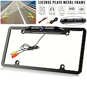 お買い得  車用バックカメラ-米国ナンバープレート 金属フレーム リアビュー バックアップカメラ CMOS HD LED ナイトビジョン