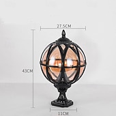 abordables appliques murales extérieures-Applique murale extérieure LED blanc chaud vintage rond en verre pilier lampe étanche e26/e27 rétro globe colonne phare extérieur traditionnel pour jardin patio villa paysage rue lanterne 110-240v