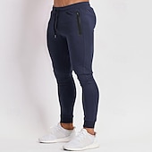billiga Joggingbyxor-Herr Joggingbyxor Joggare Sportbyxor Ficka Snörning Elastisk midja Slät Komfort Utomhussport Ledig / Sportig Svart Marinblå Microelastisk