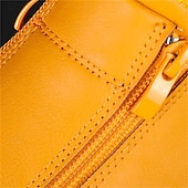abordables Baskets-baskets à enfiler en cuir jaune pour hommes avec fermeture à glissière pour une tenue décontractée