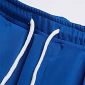 お買い得  スウェットパンツ-男性用 スウェットパンツ ジョガー ズボン ストレートレッグスウェットパンツ プリーツパンツ ドローストリング パッチワーク 弾性ウエスト カラーブロック 履き心地よい 高通気性 全長 カジュアル 日常 祝日 スポーツ ファッション ブラック ブルー マイクロエラスティック