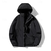ieftine Jachete Softshell, Fleece &amp; Drumeție-Bărbați Μπουφάν πεζοπορίας Αδιάβροχο μπουφάν Jachetă Hardshell În aer liber Bloc Culoare Termic cald Rezistent la Vânt Rezistent la Apă Jachete 3-în-1 Jachetă de vânt Voiaj Negru Alb Albastru Maro