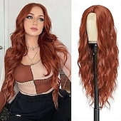 olcso Party Parókák-Cosplay Hosszú Paróka 28 Hüvelyk Közép Elválású Szintetikus Paróka Reális Ajándékok Party Parókák Nőknek Napi Használat Színes Parókák Halloween Parókák