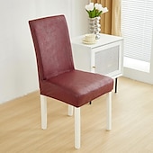 abordables Housse de chaise-Housse de chaise de salle à manger résistante à l&#039;eau pour salle à manger, cuisine, mariage, hôtel, banquet, restaurant - Housses de chaise élastiques anti-salissures, durables et faciles à nettoyer, parfaites