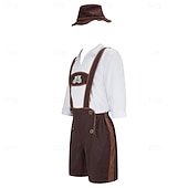tanie Mężczyźni-Międzynarodowy Festiwal Piwa Oktoberfest Lederhosen Bawaria Niemiecki Monachium Łąki Męskie Tkanina w stylu tradycyjnym Bluzka Szorty