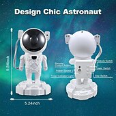 abordables luces del proyector galaxia estrella-astronauta galaxia proyector luz de noche con altavoz bluetooth temporizador remoto 360 ajustable océano proyector luz de noche para dormitorio estrellas proyector para techo decoración de la
