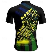 お買い得  メンズジャージ-男性用 サイクリングジャージー 半袖 バイク Tシャツ ジャージー トップス 3つのリアポケット付き マウンテンサイクリング 高通気性 速乾性 イエロー グリーン グラフィック スポーツ 衣類