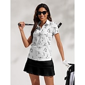 billiga Polos &amp;amp; kvartsdragkedjor-Dam Vandringspolotröja Vit Kortärmad Överdelar Golfkläder för damer Kläder Outfits Bär kläder