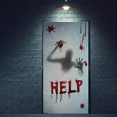 זול מדבקות ליל כל הקדושים-חלון ליל כל הקדושים נצמד מדבקות לחתוך מפחיד ליל כל הקדושים נקבה טביעת רגל של דם רפאים טביעת יד חלון נצמד קישוטים דו צדדיים